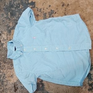 Boy's ralph lauren button down shirt size 6 blue and white